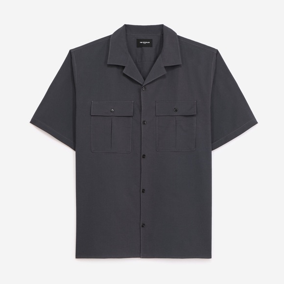 Kooples Grey Short Sleeve Button Up NWT - Picture 1 of 5